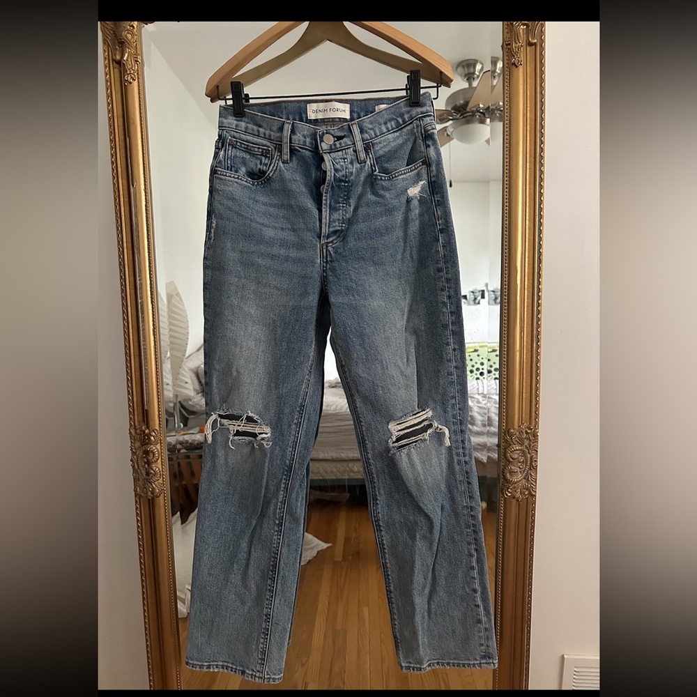 Denim Forum Arlo High Rise Straight Leg 27W 28L